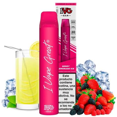 Berry Lemonade Ice 600puffs Ivg Bar Plus 20mg Pod Descartável 】🏅