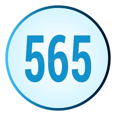 Number 565 Symbol or Logo with Round Frame in Blue Gradient Color Stock ...