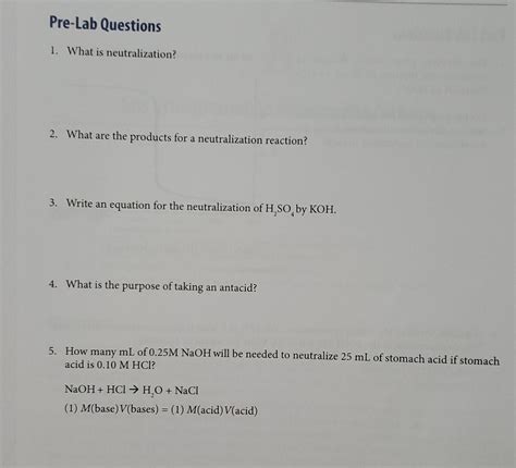 Solved 1. What is neutralization? 2. What are the products | Chegg.com