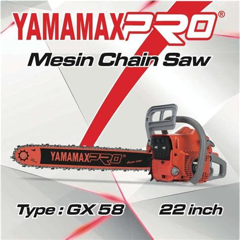 Promo Yamamax Pro Mesin Chainsaw 22 Inch 2 Tak Chain Saw Gergaji