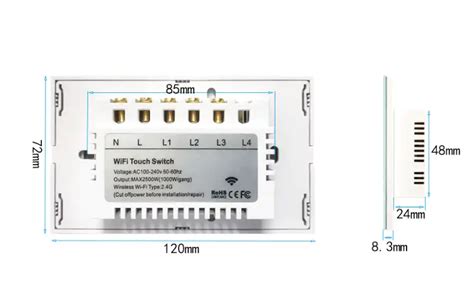 Interruptor Wifi De Pared Sin Neutro De 3 Canales Sonoff Compatible