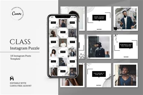 Class PUZZLE TEMPLATE For Instagram Editable With Canva