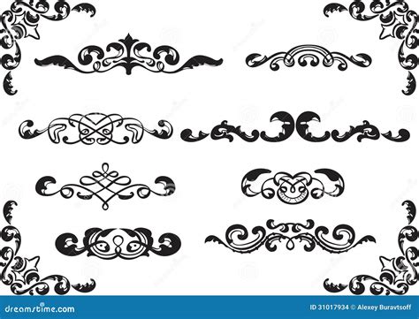 Floral dividers set stock vector. Illustration of foliate - 31017934