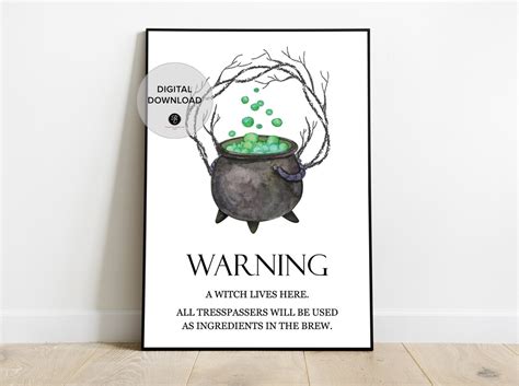 Halloween Witch Brew Cute Witches Wall Art Funny Potion Warning