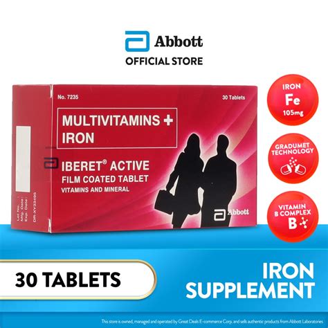 Multivitamins Iron Iberet Active 30s Tablet Shopee Philippines