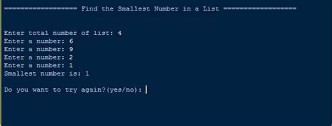 How To Find The Smallest Number In A List Using Python SourceCodester