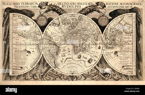 Noua Orbis Terrarum Delineatio Antique World Map By Philipp