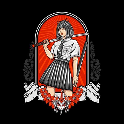 Ai Generated Samurai Girl Illustration 36365000 Vector Art At Vecteezy