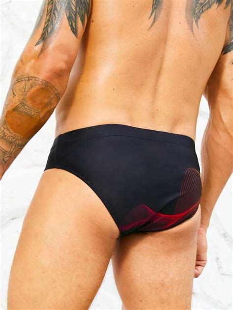 Manfinity Men Striped Print Swim Brief SHEIN USA