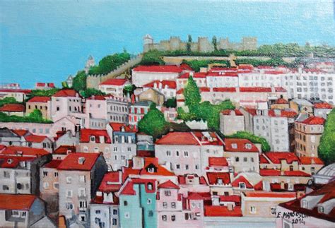 Lisboa Castelo De Sjorge Painting Art Artwork