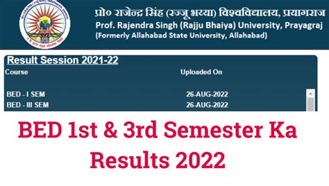 Rajju Bhaiya Allahabad State University Bed 1st And 3rd Semester Ka