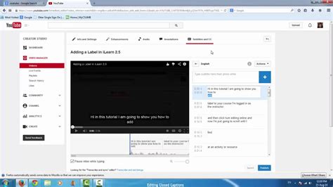 Editing Automatic Captions In Youtube Youtube