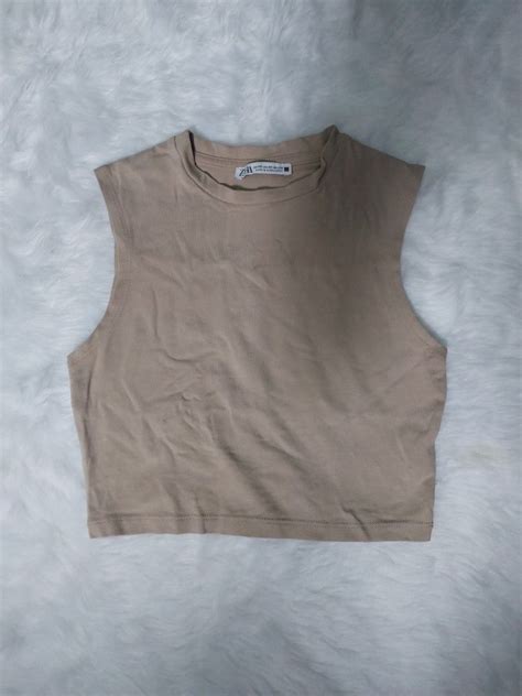 Zara Top Nude Extra Small Women S Fashion Tops Sleeveless On Carousell