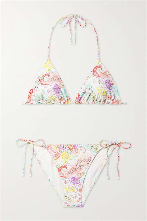 ETRO Dreams Paisley Print Triangle Bikini NET A PORTER