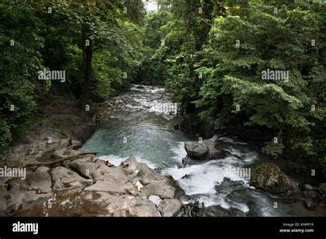 View From The Bridge At Rio De La Fortuna Costa Rica Rainforest La