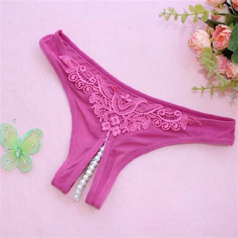 Sexy Panties Pearls Tangas Womens Sexy Thongs Briefs Low Waist