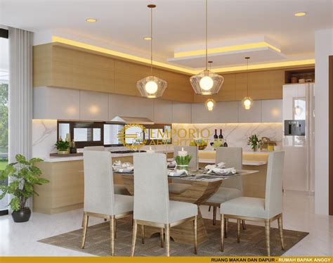 Desain Ruang Makan Dan Dapur Rumah Modern Lantai Bapak Anggi Di Depok