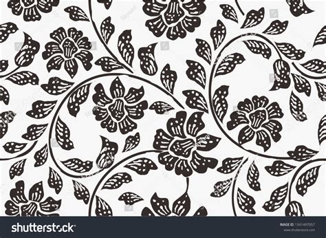 Detail Motif Batik Bunga Vector Koleksi Nomer 13