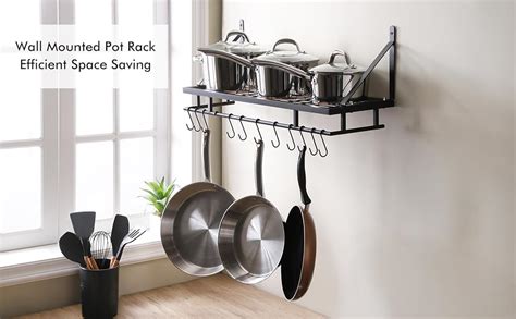 Kes Pot Rack Wall Mounted Inches Pot And Pan Organizer Rack For