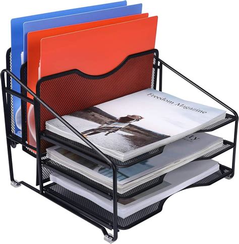 Easypag Mesh Desktop File Organizer With Tier Desk Tray And