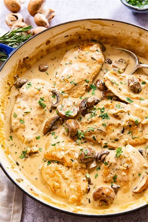 Tender And Juicy Chicken Breasts Smothered In Garlic Mushroom Sauce Is Comfort Food That Could