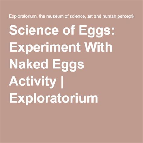 An Egg With The Words Science Of Eggs Experiment With Naked Eggs