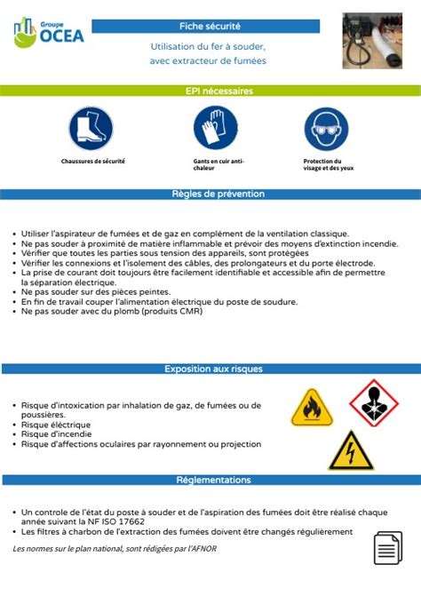 Fiche De S Curit Fer Souder Avec Extraction De Fum Es