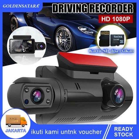 Dash Cam Mobil Depan Bagian Dalam 1440P Dual Lens Night Vision 3 Layar