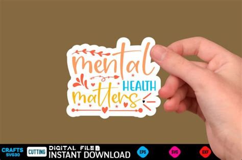 Mental Health Sticker Inspirational Graphic By Craftssvg Creative