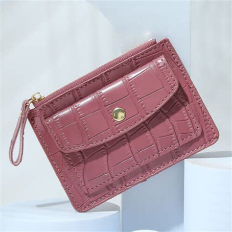 Solid Color Wallet With Smooth Zipper Faux Leather Women S Multi Slot