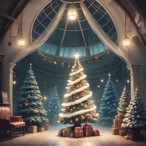 Premium Ai Image Realistic Christmas Tree With Decorations