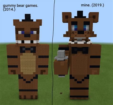 My Freddy compared to the original Freddy statue. : fivenightsatfreddys