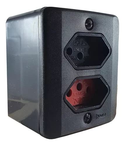 Tomada Dupla 2p T Sistema X 10 20a Preta Radial MercadoLivre