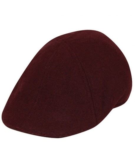 Men's Wool Blend Newsboy Duckbill Driving Cap Ivy - Burgundy - CE12NZZ33N0