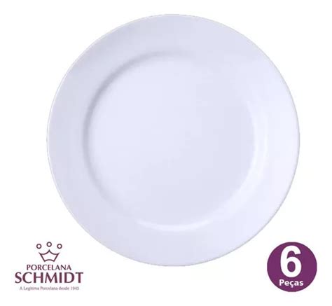 Plato Conjunto Platos Planos Comida Porcelana Schmidt Porcelana Branca