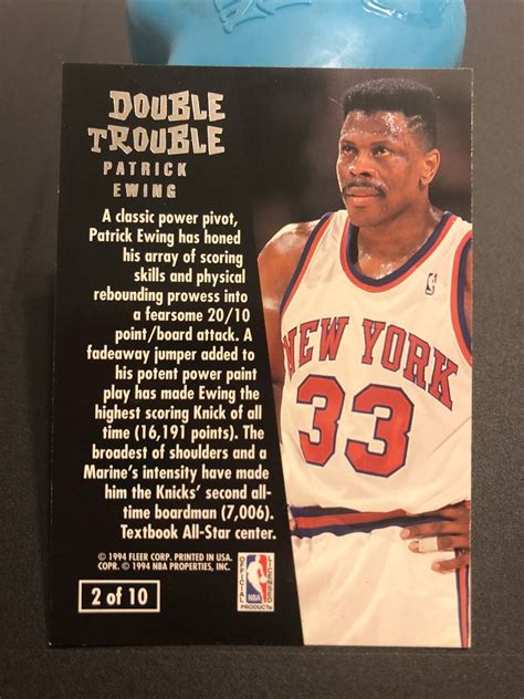 1994 95 Fleer Ultra Double Trouble Basketball Patrick Ewing 2 Knicks