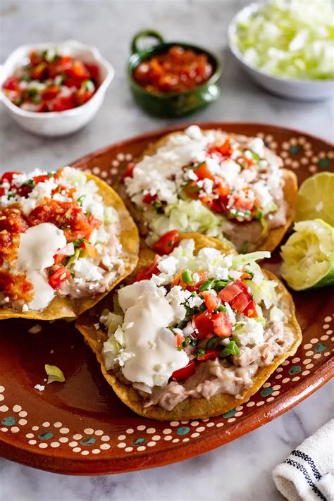 Vegetarian Tostadas De Frijoles Maricruz Avalos Kitchen Blog Mexican Food Recipes Authentic