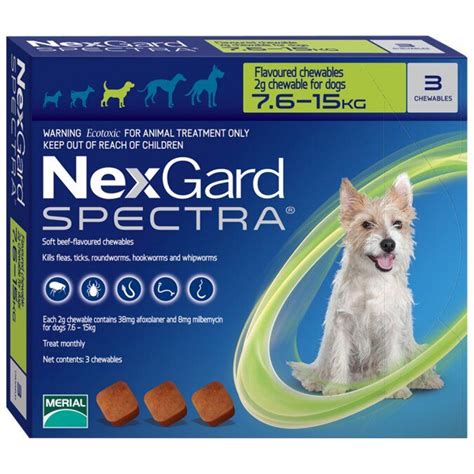 Нексгард спектра (NexGard Spectra) 3 таблетки для собак от 7,6 до 15кг ...