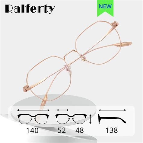 Ralferty 2022 Ultra Light Womens Glasses Frame Pure Titanium Polygon Eyeglass Frames Men Myopia