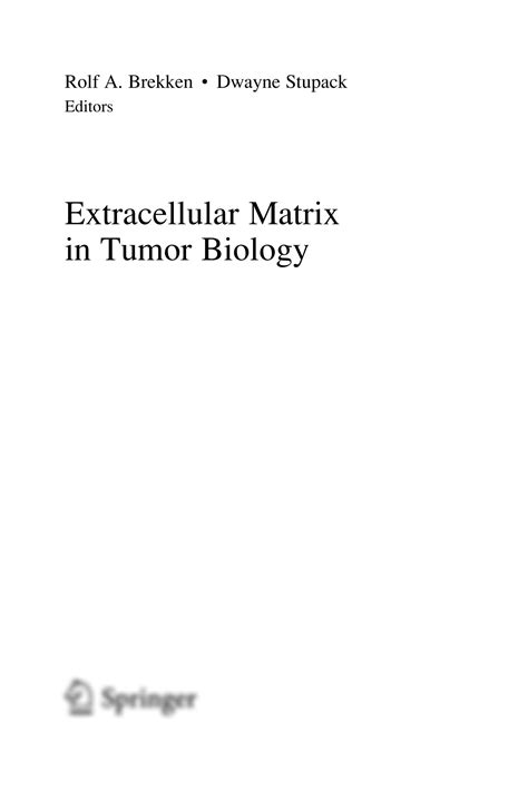 Solution Extracellular Matrix In Tumor Biology 2017 Studypool