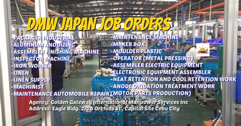 Dmw Job Order For Factory Workers Under Golden Gateway International