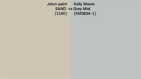 Jotun Paint SAND 1140 Vs Kelly Moore Grey Mist KM3834 1 Side By