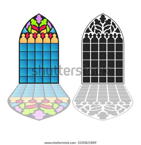 Gothic Windows Vintage Frames Church Stainedglass Stock Vector Royalty