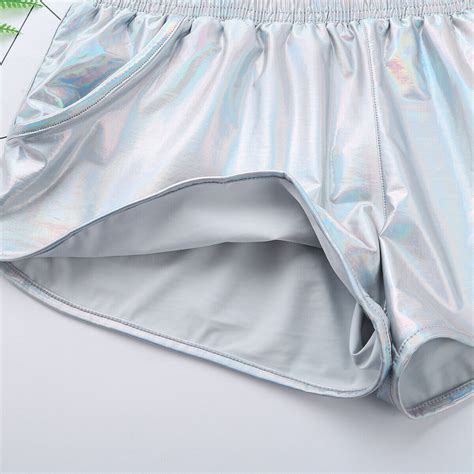 Herren Liquid Wetlook Glanz Boxershorts Hot Pants Unterwäsche Schwimmen