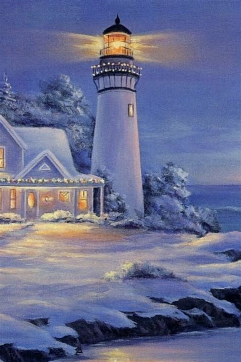 Lighthouse Christmas Wallpaper - WallpaperSafari