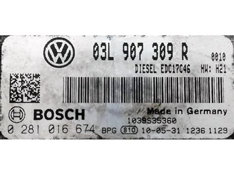 ECUfile VW Golf6 2 0TDI 03L907309R 0281016674 EDC17C46 H21 CFFB