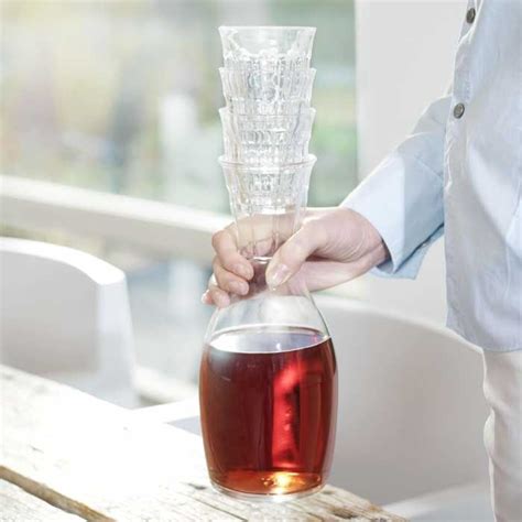 French Carafe Stacking Glasses Picardy Glasses Stack 4 High On This Carafe For Easy Serving