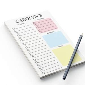 Personalized To Do List Notepad To Do List Notepad Custom To Do List