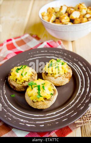 Cheese Stuffed Mushrooms Grilled Champignons Filled With Cheese