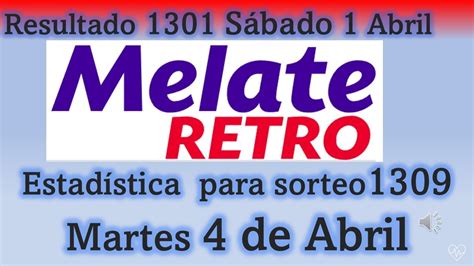 Estad Stica Para Melate Retro Martes De Abril Youtube